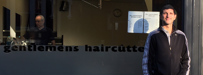 An archival photograph from the Mill Lane Barbers interview